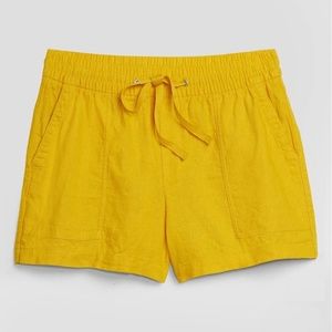 GAP Linen Blend Utility Pull-On Shorts | Lemon Curry | L